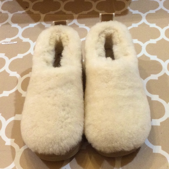 UGG Shoes - UGG Cream Shearling Slip-On Clog Mules